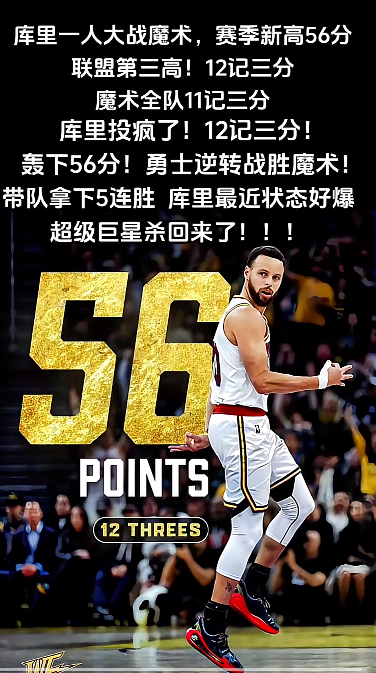 勇士球星再次闪耀赛场，引发球迷狂热的简单介绍